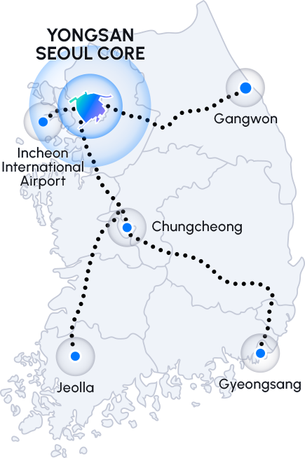 철도를 통해, 전국 주요도시