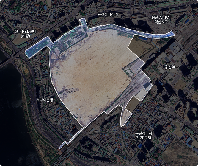 사업 후 용산국제업무지구 부지 지도